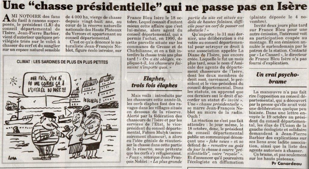 Non à la chasse dans la réserve naturelle des Hauts plateaux du Vercors